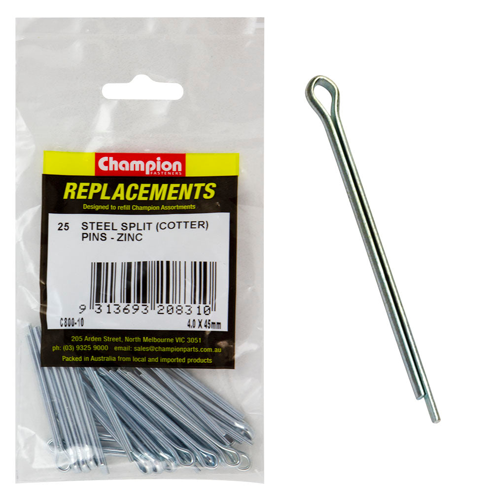 Champion 4.0mm x 45mm Steel Split (Cotter) Pin -25pk