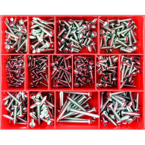 415Pc Self Tapping Screw Assortment | Assortments - Pan Head Screws S/T-Fasteners-Tool Factory