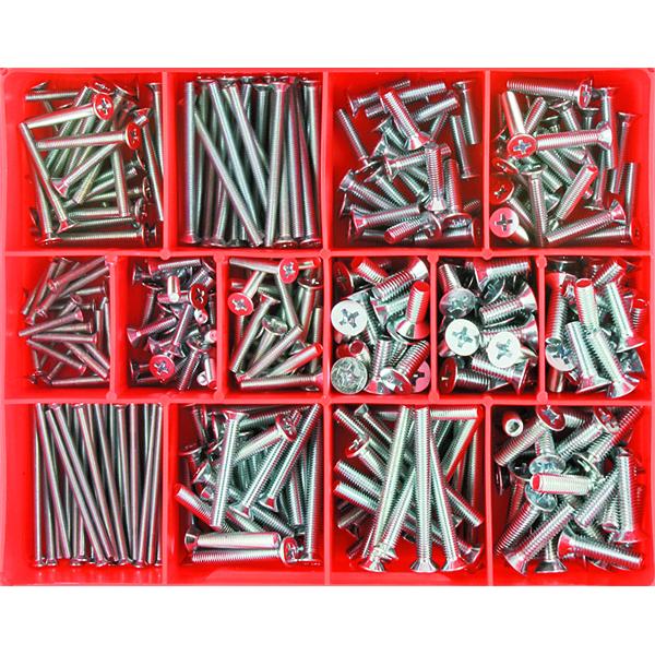 Champion 345Pc Metric Machine Screw Assortment Csk Hd Ph | Assortments - Machine Screws & Nuts-Fasteners-Tool Factory