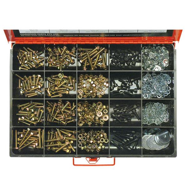 Champion Master Kit 781Pc 6Mm Bolt & Nut Asst Gr8.8 | Master Kits - Bolts, Set Screws & Nuts-Fasteners-Tool Factory