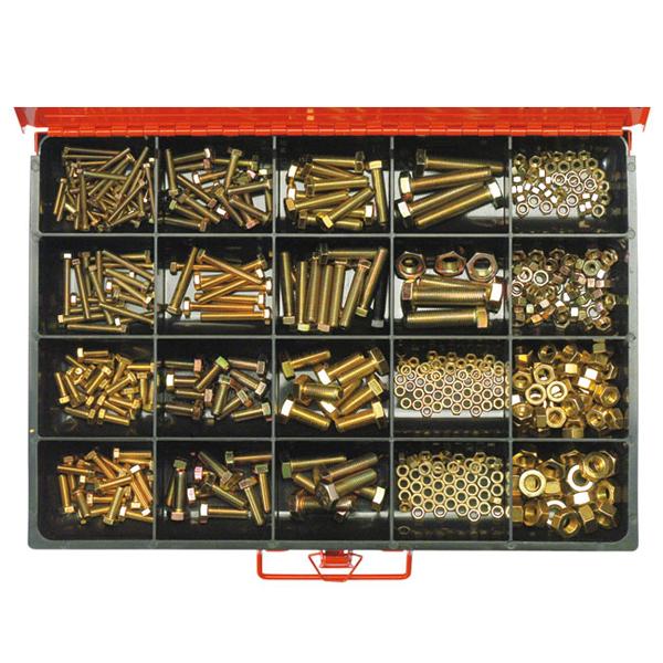 480Pc Mm Bolts, Set Screws & Nut Assort H/T Gr8.8 | Master Kits - Bolts, Set Screws & Nuts-Fasteners-Tool Factory