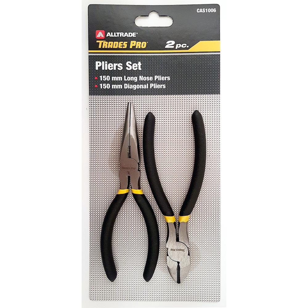 Trades Pro 2pc Pack 150mm/6" Long Nose & Diagonal Pliers