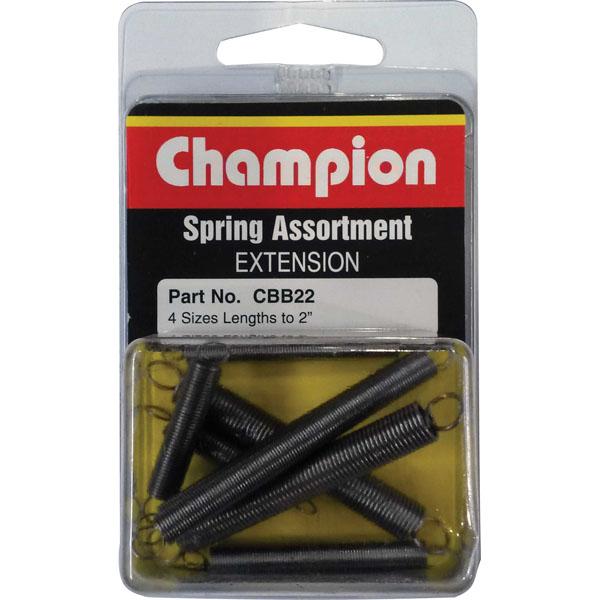 Champion 8Pc Extension Spring Assortment | Blister Packs-Fasteners-Tool Factory