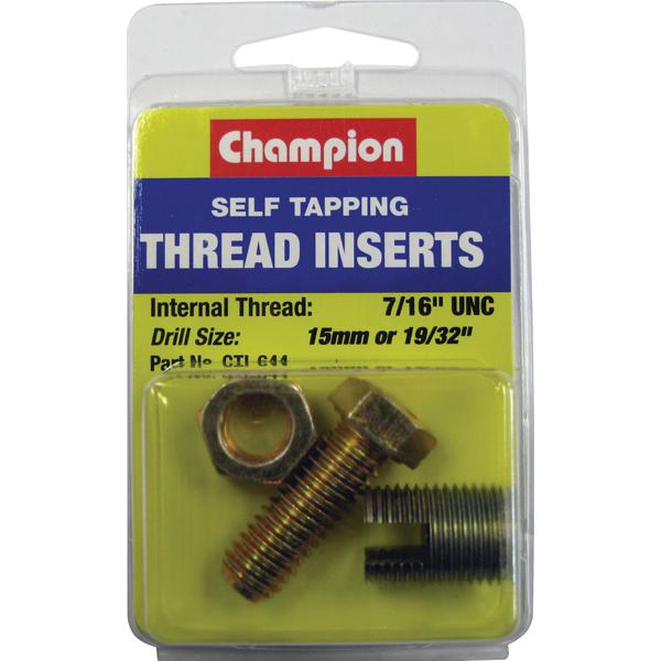 Champion S/Tapp. Thread Insert - 7/16In Unc -1Pk | Thread Repair Kits/Inserts - S/Tapping Inserts UNC-Fasteners-Tool Factory