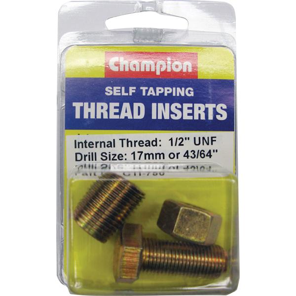Champion S/Tapp. Thread Insert - 1/2In Unf -1Pk | Thread Repair Kits/Inserts - S/Tapping Inserts UNF-Fasteners-Tool Factory