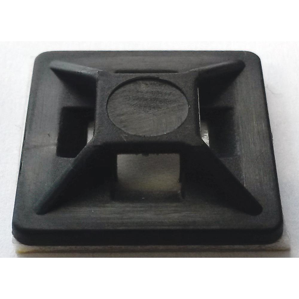 Isl 19X19Mm Cable Tie Mounting Base - Black - 100Pk | Mounting Bases-Cable Ties-Tool Factory