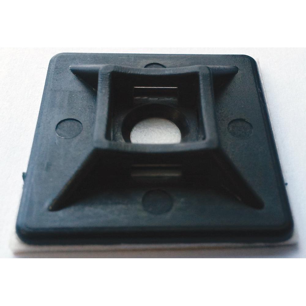 Isl 28X28Mm Cable Tie Mounting Base - Black - 100Pk | Mounting Bases-Cable Ties-Tool Factory