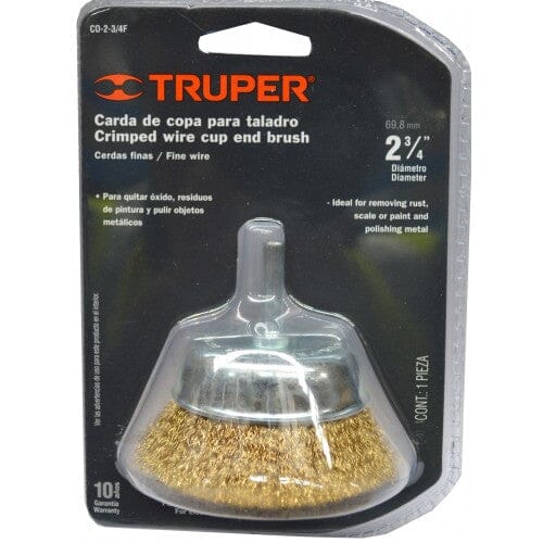 Truper Wire Cup Brush Crimped with 6mm Shank 65mm