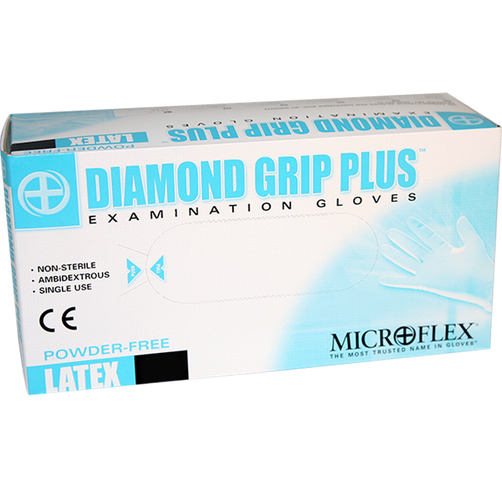 Microflex Diamond Grip Pf Latex Gloves Xlarge (Box 100)-Gloves-Tool Factory