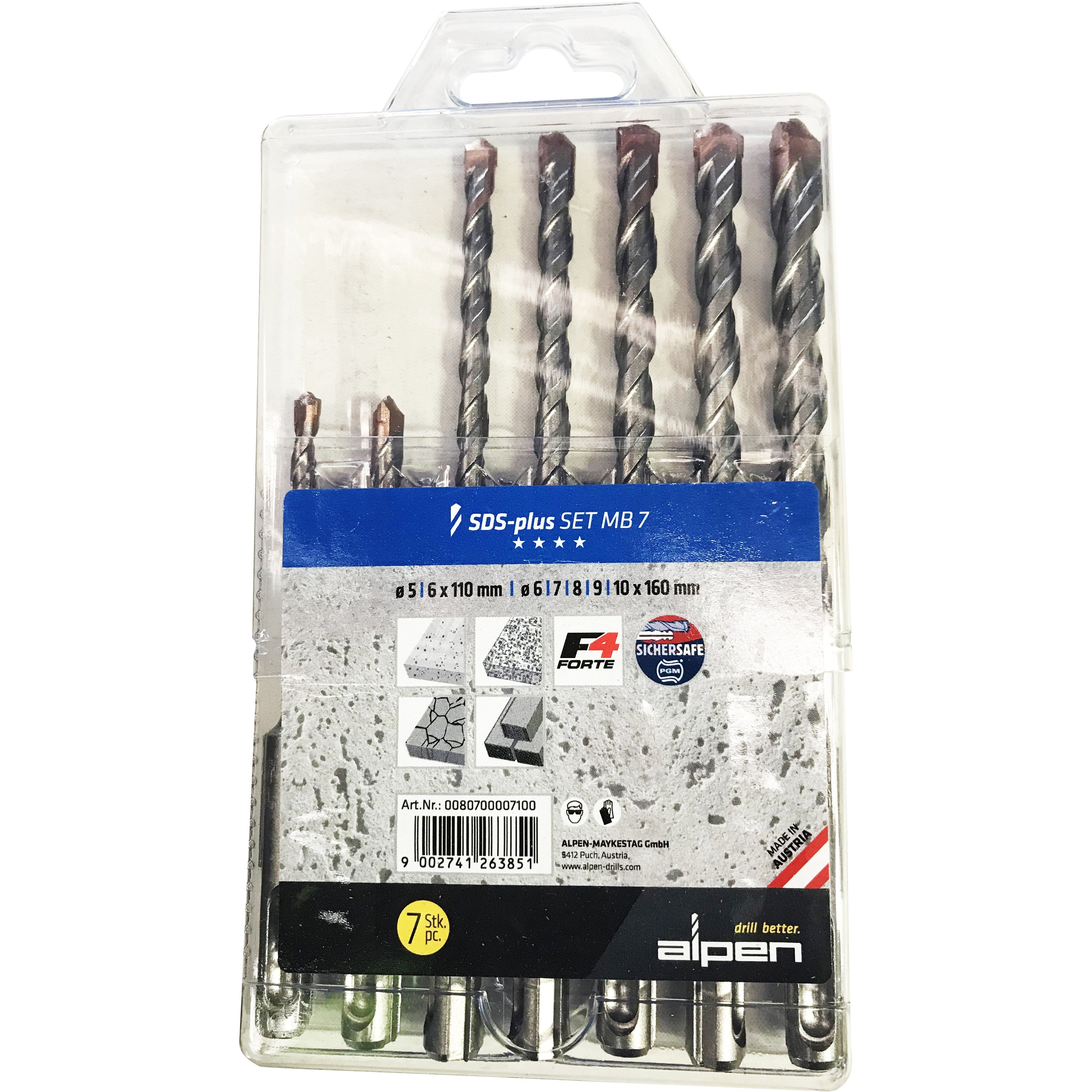 Alpen Masonary Drill Set of 7-Power Tool Accessories-Tool Factory