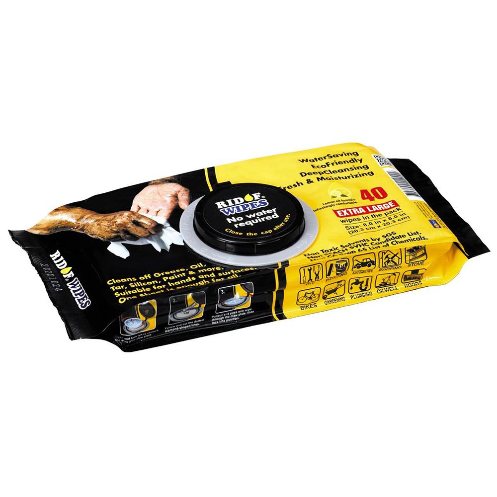 Ridof 40pc Industrial Wipes Handy Pack