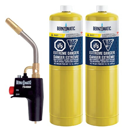 BernzOmatic GasTorch Kit & 2 x MAP Gas Cylinder