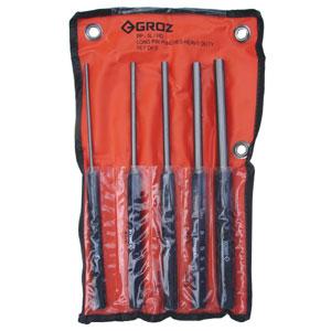 Groz Pin Punch Set(5)-200 Long | Punches & Chisels - Sets-Hand Tools-Tool Factory