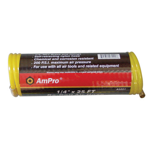 AmPro 1/4" Recoil Hose 1/4" x 7.62mtr-Air Tools-Tool Factory