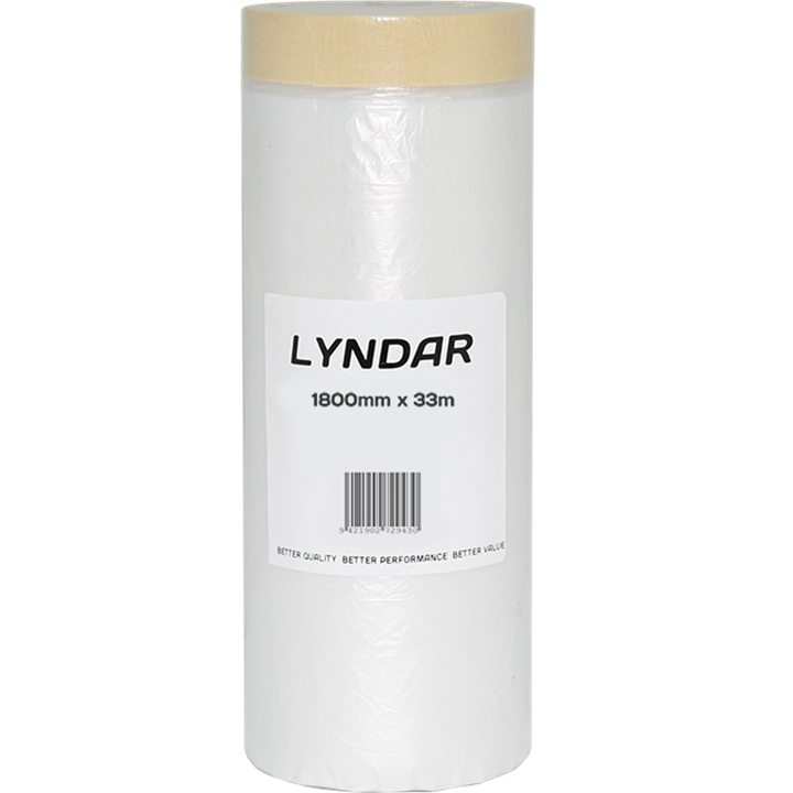 Lyndar Pretaped Auto Masking Film 1800Mm X 33M Refill-Masking Products-Tool Factory