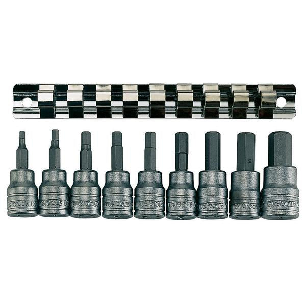 Teng 9Pc 3/8In Dr. Metric Hex Bit Skt Set 3-12Mm | Socketry - Socket Rail Sets-Hand Tools-Tool Factory