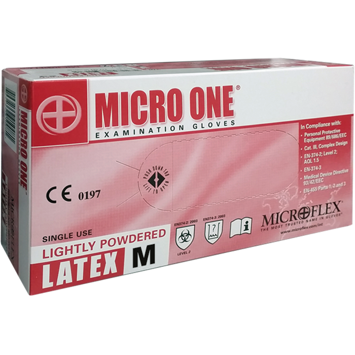 Microflex Micro One Powdered Latex Gloves Medium (Box 100)-Gloves-Tool Factory