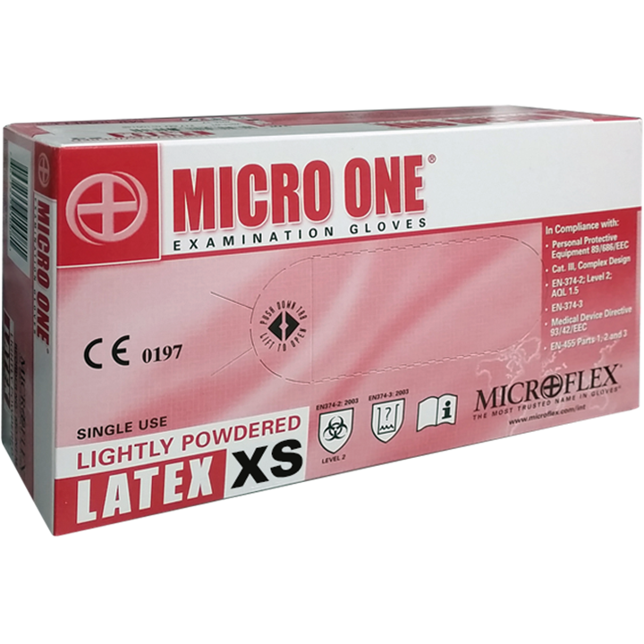 Microflex Micro One Powdered Latex Gloves Xsmall (Box 100)-Gloves-Tool Factory