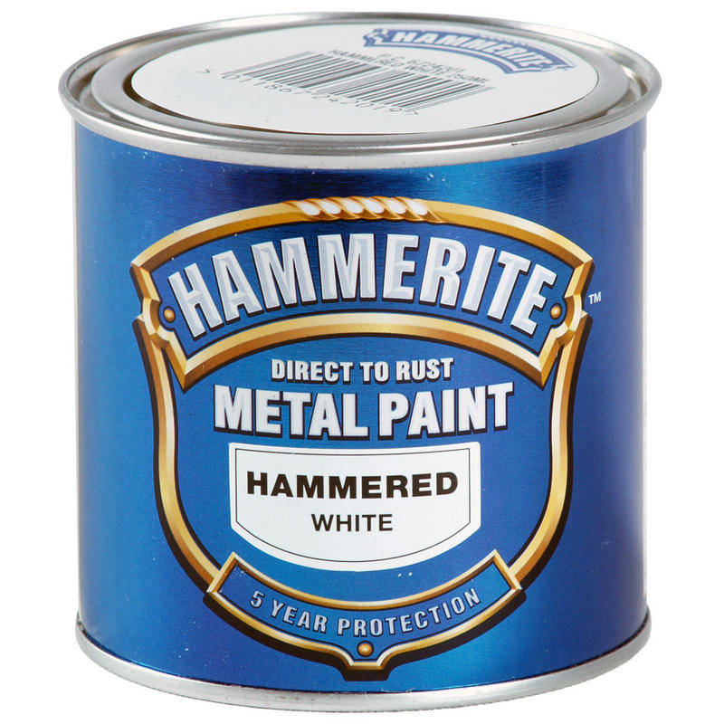Hammerite Direct to Rust Metal Paint Hammered White 250ml-Metal Protection & Paint-Tool Factory