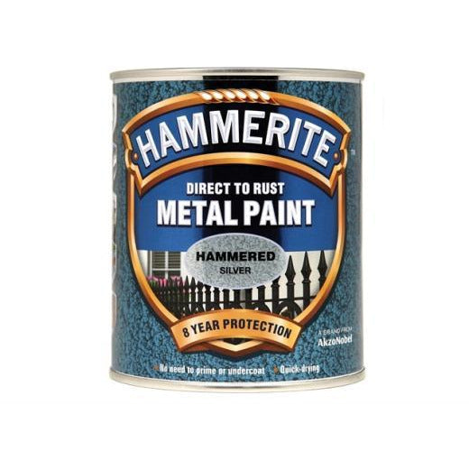 Hammerite Direct to Rust Metal Paint Hammered Silver 750ml-Metal Protection & Paint-Tool Factory