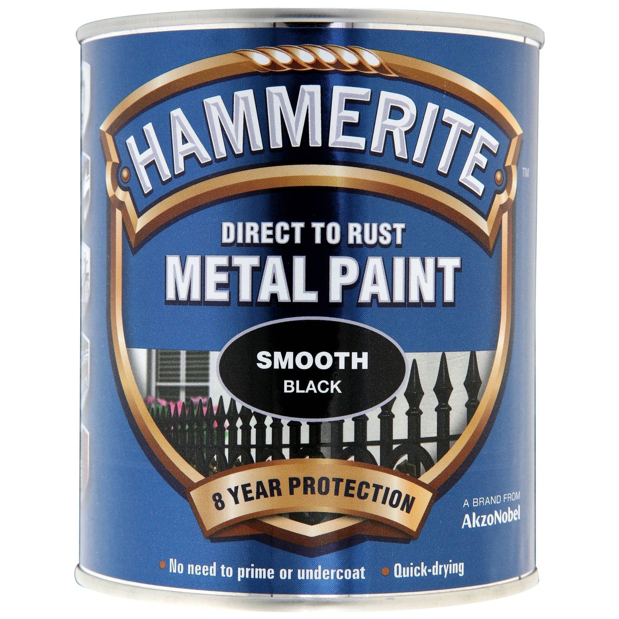 Hammerite Direct to Rust Metal Paint Smooth Black 750ml