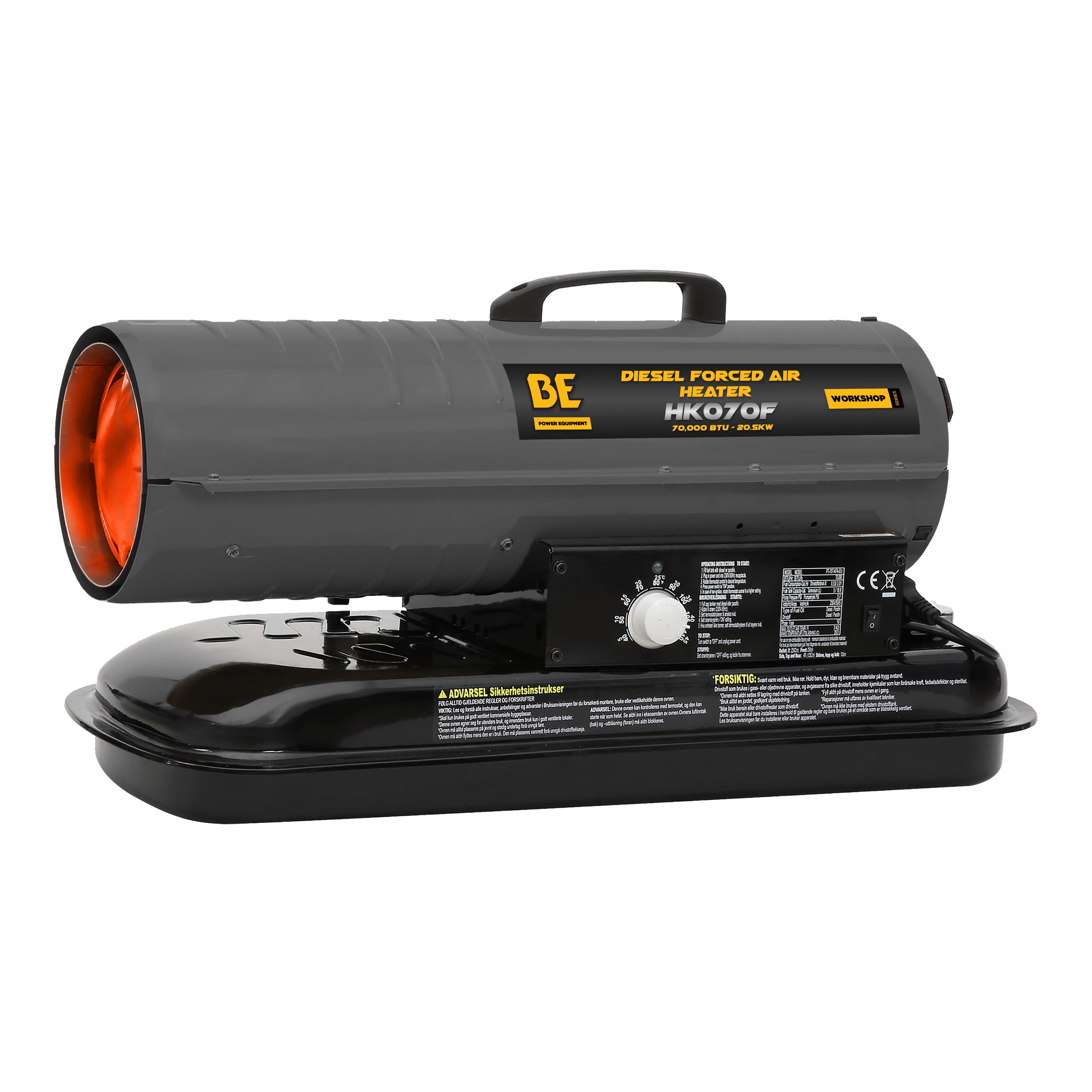 BE Pressure 70000 BTU Diesel Forced Air Heater
