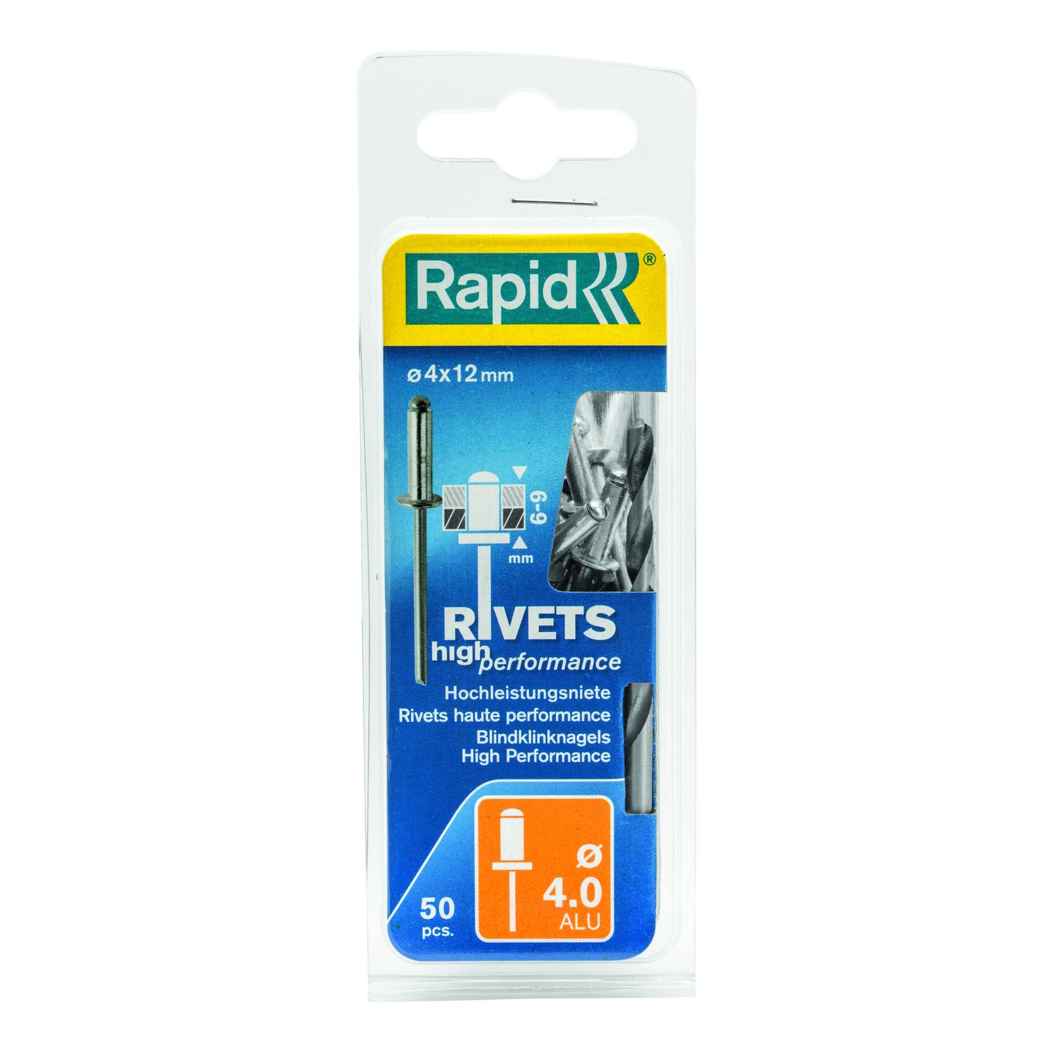 Rapid Rivets 4x12mm High Perf Alu 50pc 5000384