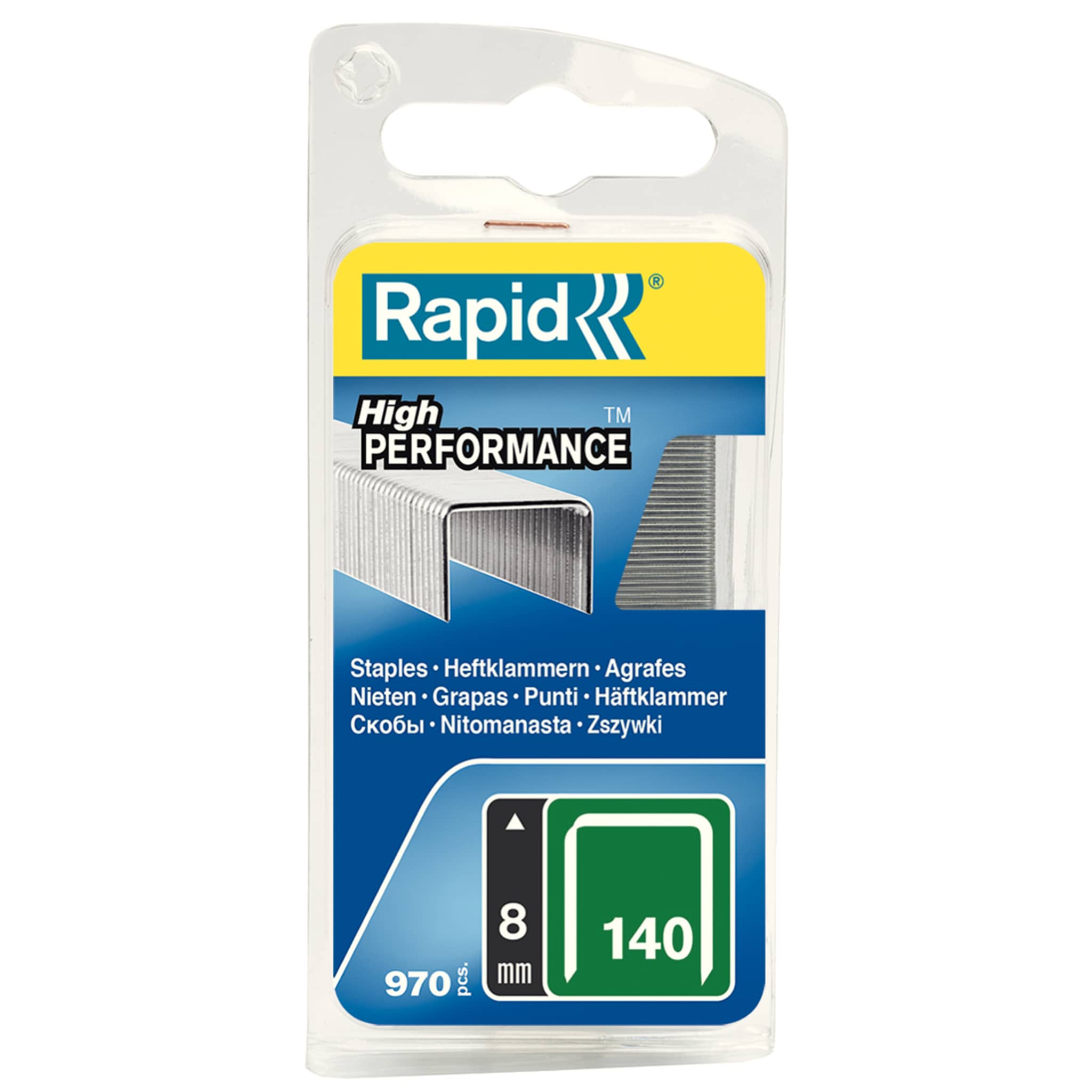 Rapid Staples 140/8 Pkt Galv 970 CLAMSHELL