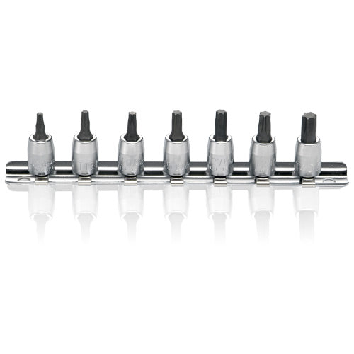 Koken 1/4" Dr Torx Socket Set On Rail - 7pc T10-T40-Sockets & Accessories-Tool Factory