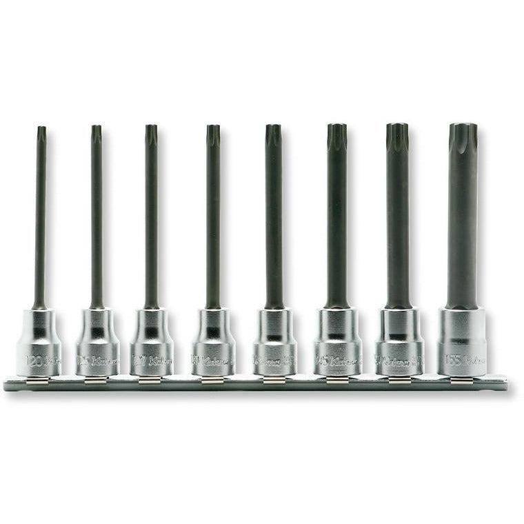 Koken 3/8" Dr Torx Socket Set On Rail - 8pc T20-T55-Sockets & Accessories-Tool Factory