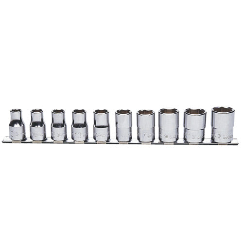 Koken 1/2" Dr Socket Set On Rail - 10pc 3/8"-15/16"-Sockets & Accessories-Tool Factory