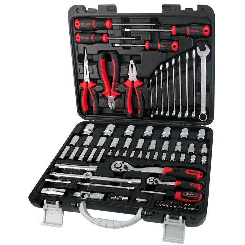 AmPro 1/4" & 1/2"Dr Socket & Tools Set 6pt 87pc 4-32mm-Sockets & Accessories-Tool Factory
