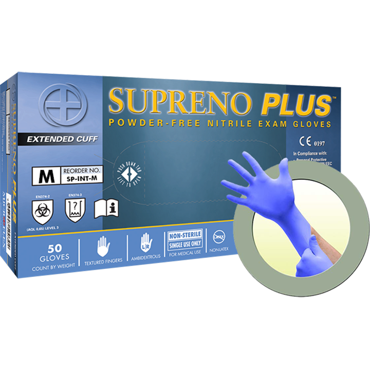 Microflex Supreno Pf Nitrile Long Cuff Gloves Medium (Box 50)-Gloves-Tool Factory