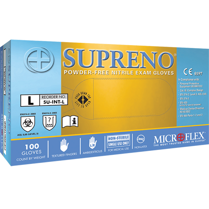 Microflex Supreno Pf Nitrile Gloves Large (Box 100)-Gloves-Tool Factory