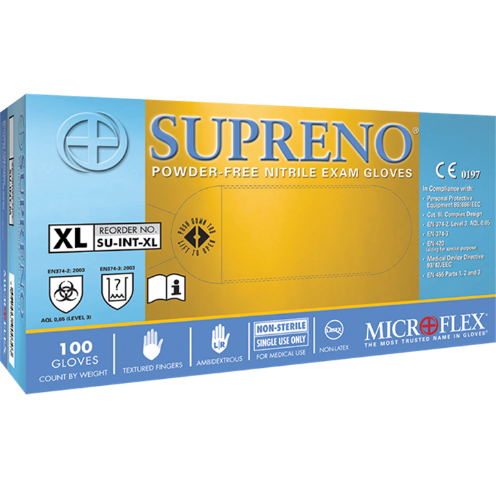 Microflex Supreno Pf Nitrile Gloves Xlarge (Box 100)-Gloves-Tool Factory