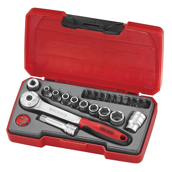 Teng 22Pc 1/4In Dr. Mini Metric Socket Set | Socketry - 1/4 Inch Drive-Hand Tools-Tool Factory