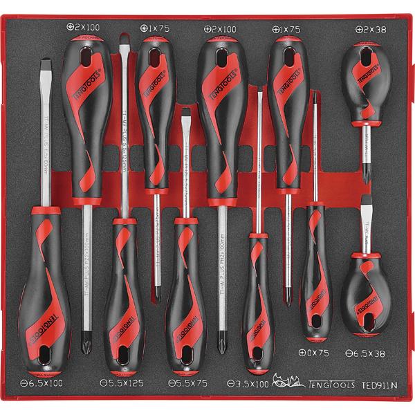 11Pc Mega Drive Screwdriver Set (Tt-Mv Plus) | Tool Tray Sets-Hand Tools-Tool Factory