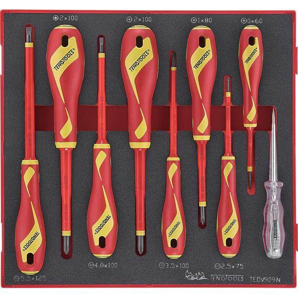 9Pc Mega Drive 1000V Vde Screwdriver Set | Tool Tray Sets-Hand Tools-Tool Factory