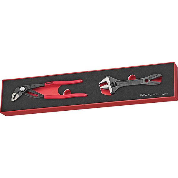 Teng 2Pc Plier/Adjustable Wrench Set -Tex-Tray | Tool Tray Sets-Hand Tools-Tool Factory