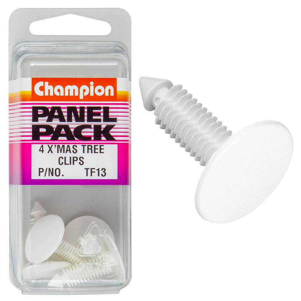Champion Xmas Tree Clip White 21mm HD x 27mm -4pk