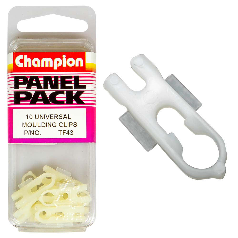 Champion Universal Moulding Clip White -10pk