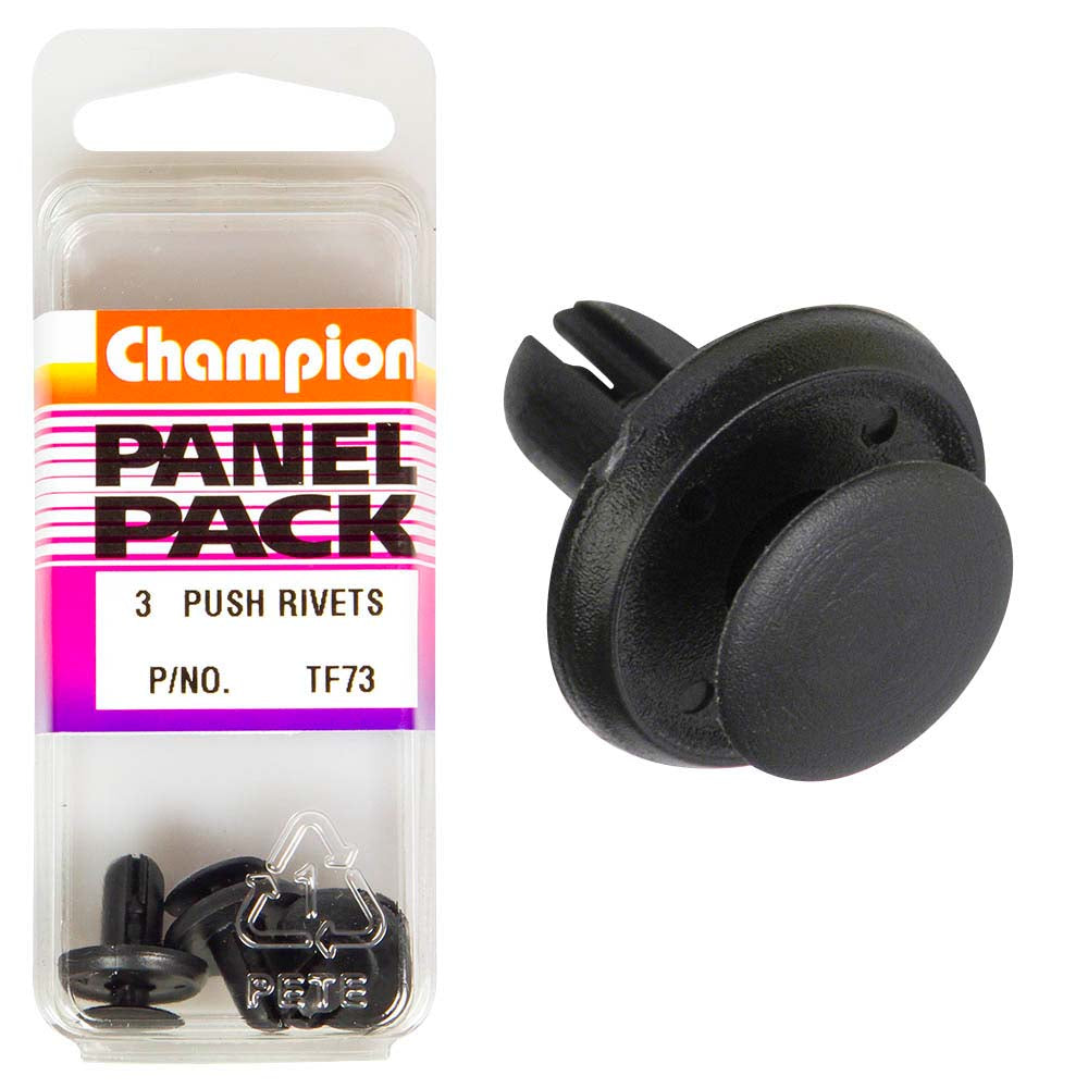 Champion Push Rivet Black 15mm HD x 17mm -3pk