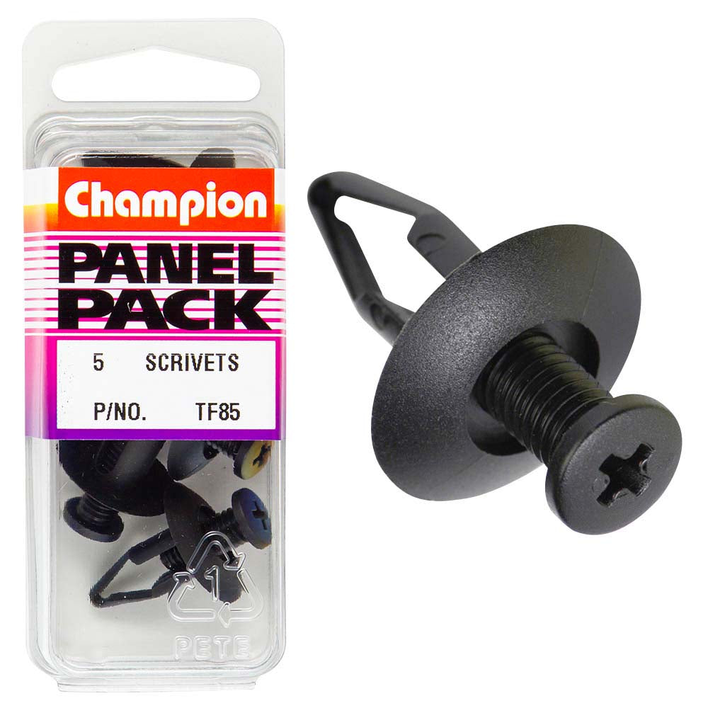 Champion Scrivet Clip Black 20mm HD x 20mm -5pk