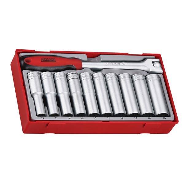 Teng 11Pc 1/2In Dr. Deep Skt Set 10-19Mm - Tc-Tray | Tool Tray Sets - 1/2 Inch Drive-Hand Tools-Tool Factory