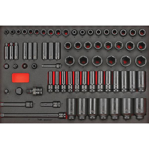 Teng 73Pc 3/8 & 1/2In Dr. Metric Imp Skt & Acc Set (Eva) | Tool Tray Sets-Hand Tools-Tool Factory