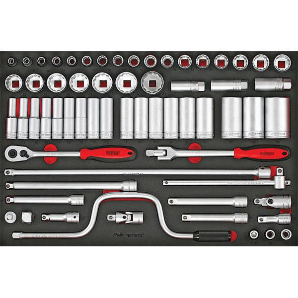 Teng 63Pc 1/2In Dr. Metric Socket & Acc. Set (Eva) | Tool Tray Sets-Hand Tools-Tool Factory