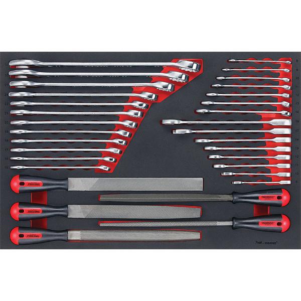 Teng 32Pc Roe Spanner (Std & Rat) & File Set (Eva) | Tool Tray Sets-Hand Tools-Tool Factory