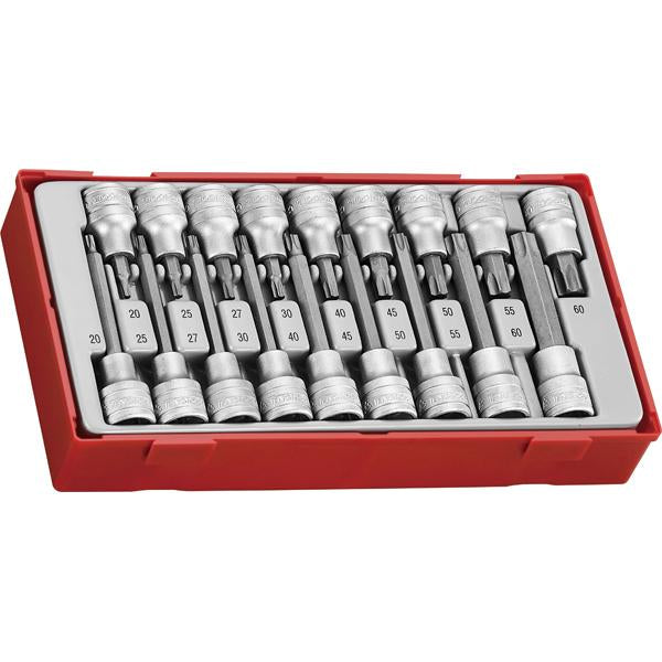 Teng 18Pc 1/2In Dr. Tx Bit Skt Set - Tc-Tray | Tool Tray Sets - 1/2 Inch Drive-Hand Tools-Tool Factory