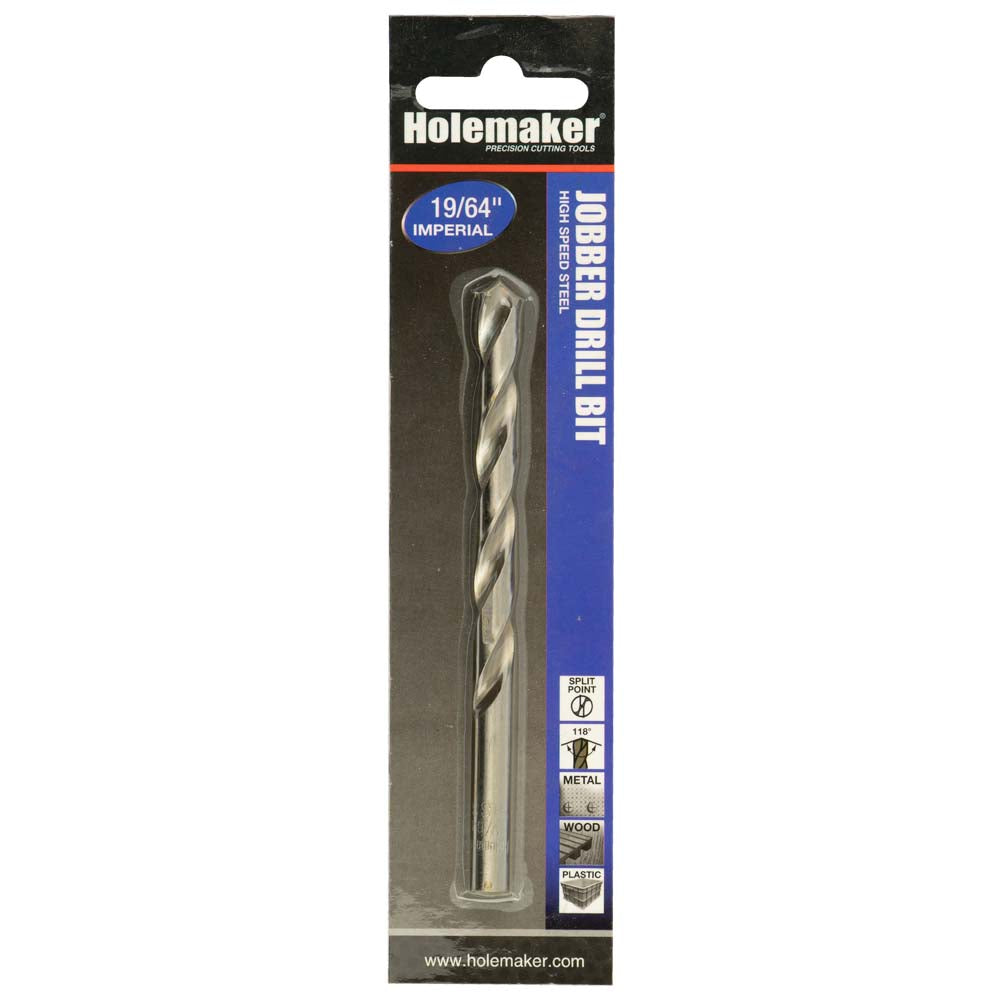 Holemaker Jobber Drill 19/64in - 1pc (Carded)