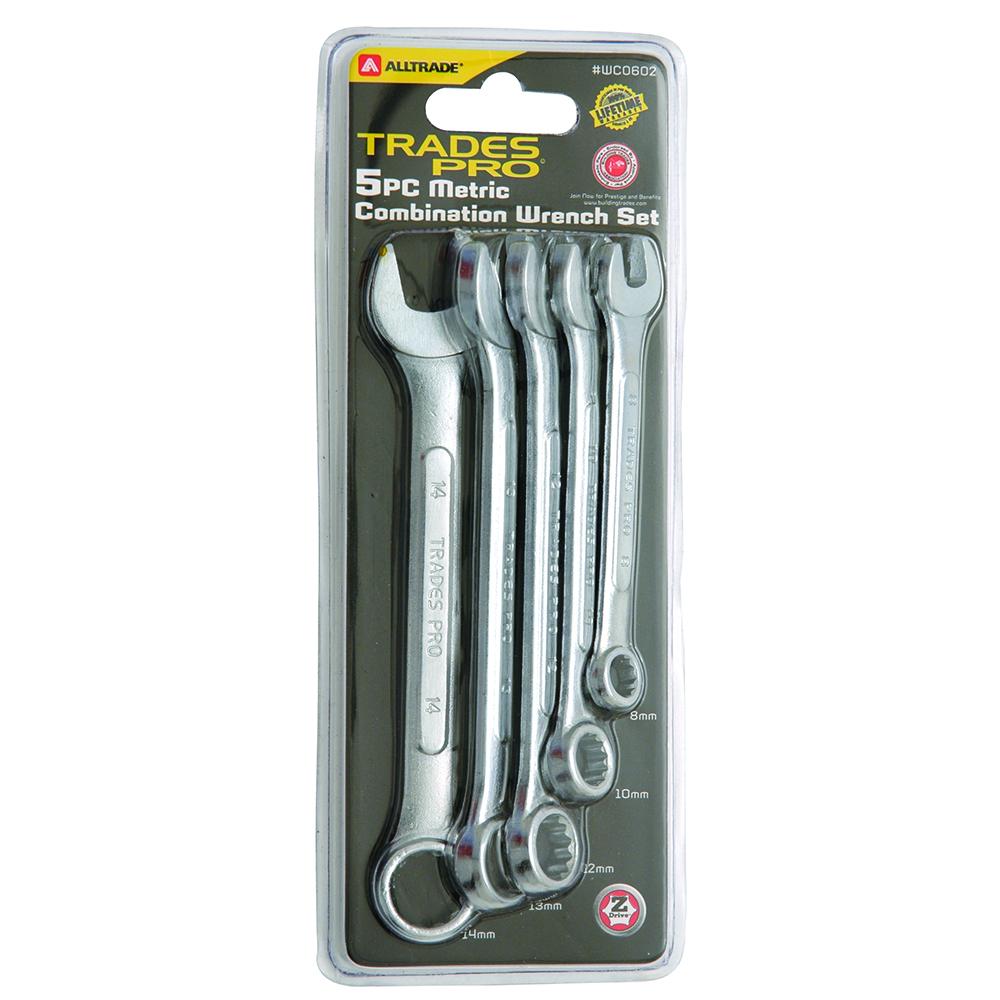 Trades Pro 5pc Metric Ring and Open End Spanner Set